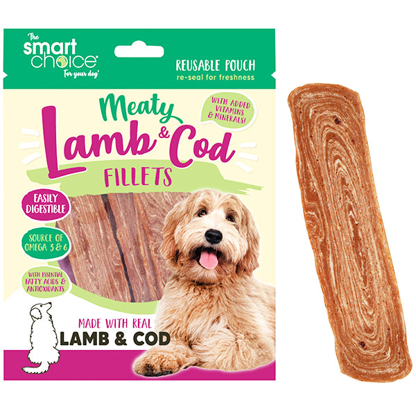 Smart Choice Lamb And Cod Fillet Dog Treats 7 Pack 110g