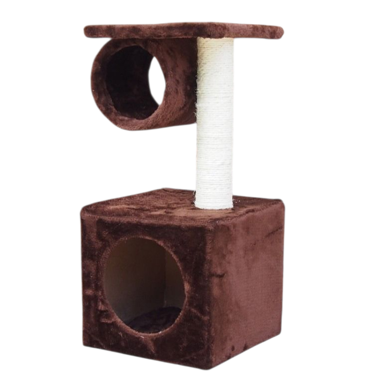 2-Tier Cat Tree Climbing Frame with Tunnel Hideaway Box Scratching Play