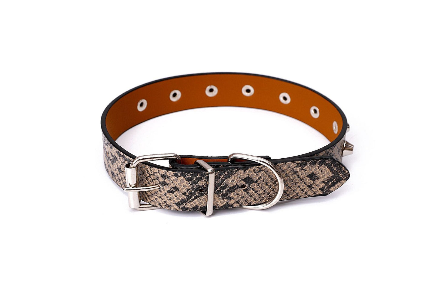 15mm Snake Skin Pattern Adjustable Puppy Dog Kitten Cat Large Pet Collar