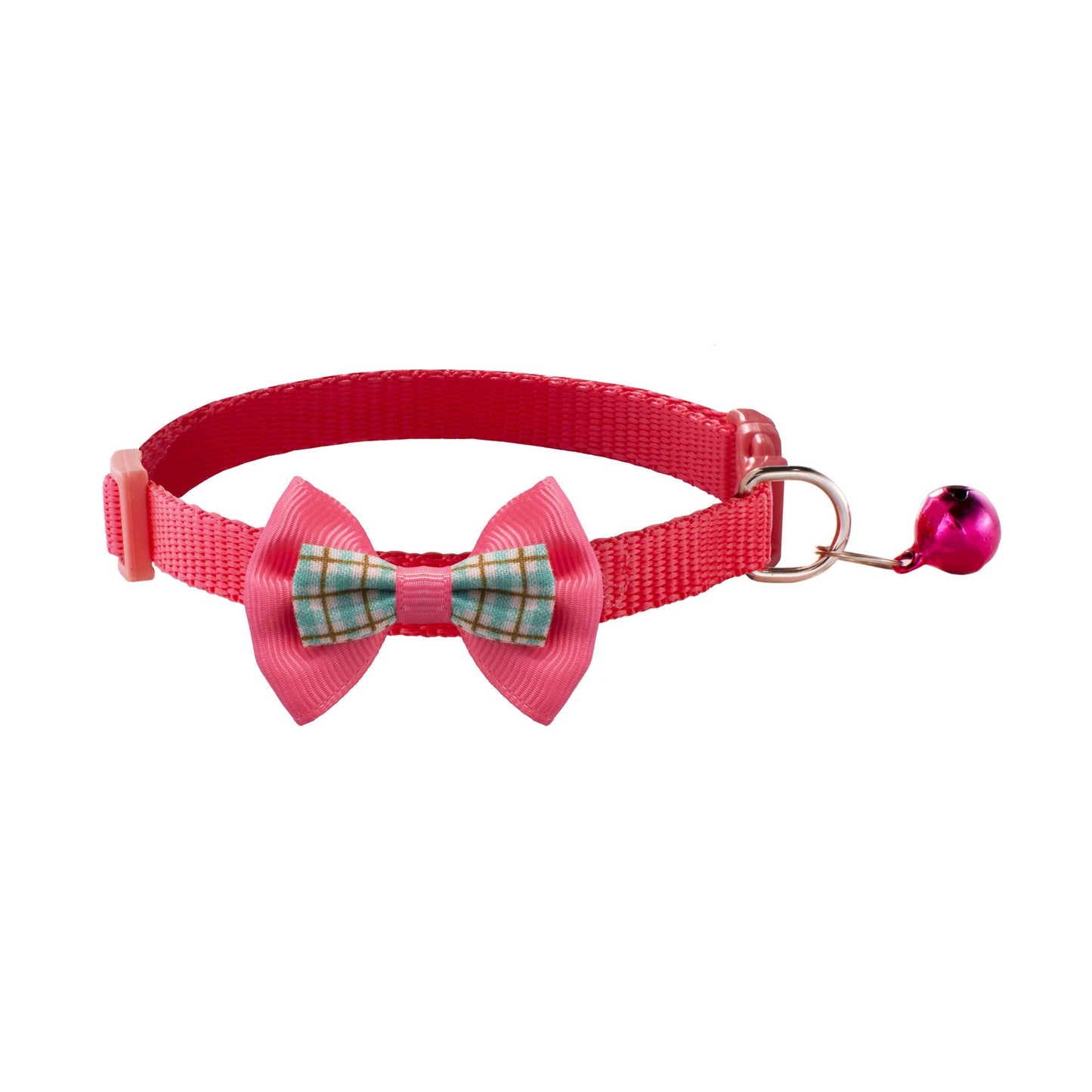 Cute Bow Tie Adjustable Kitten Cat Collar With Bell And Snap Buckle