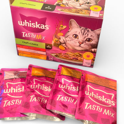 WHISKAS TASTY MIX Chefs Choice Wet Cat Food Pouches in Gravy