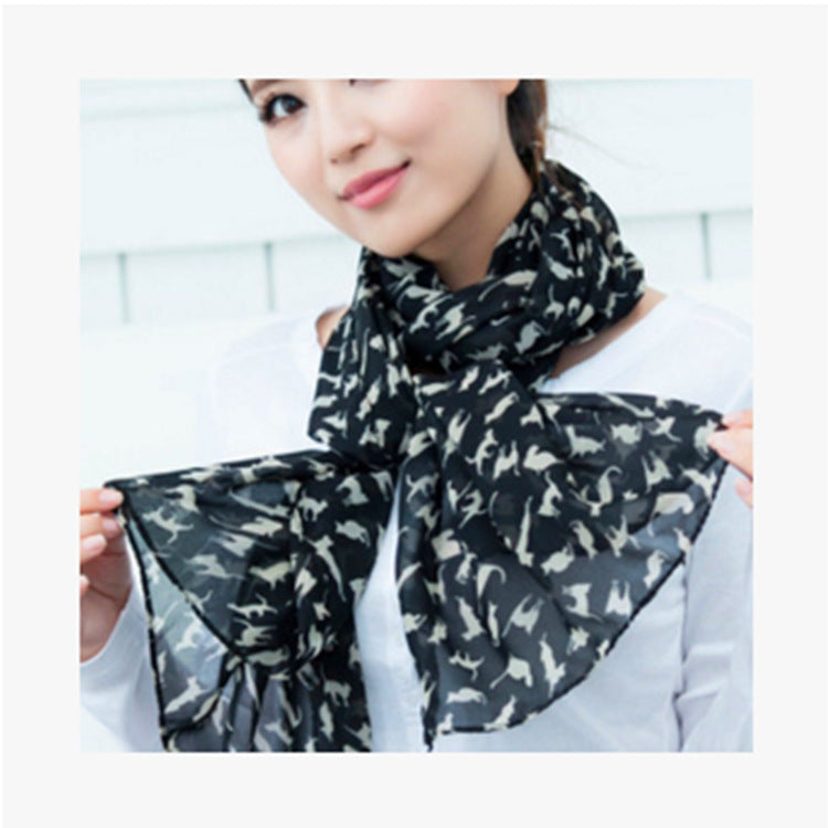 160 40cm Black Kitten Cats Fashion Scarf