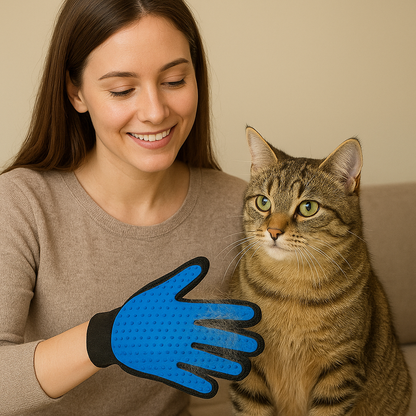 Black Pet Dog Cat Grooming Glove Deshedding Brush Fur Remover Mitt Left Right Hand