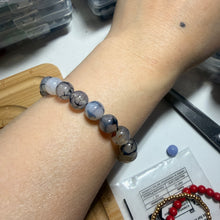 Handmade Unique Black Dragon Vein Agate Gemstone Beaded Bracelet 8mm