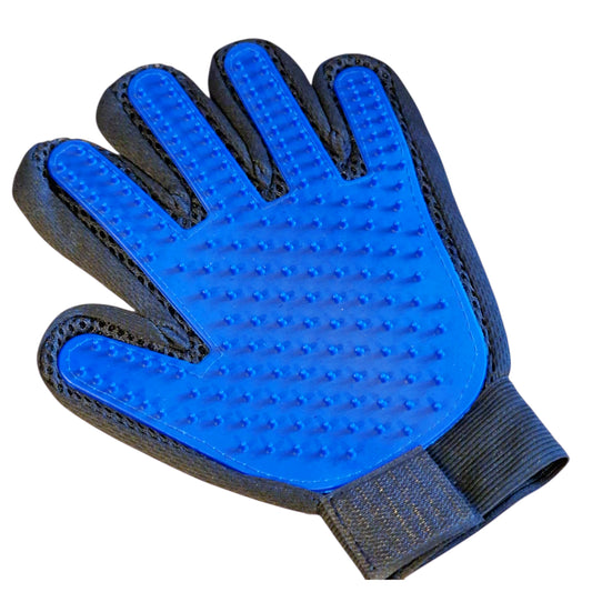 Blue Pet Dog Cat Grooming Glove Deshedding Brush Fur Remover Mitt
