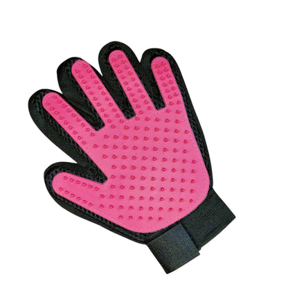Pink Pet Dog Cat Grooming Glove Deshedding Brush Fur Remover Mitt