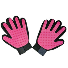Pink Pet Dog Cat Grooming Glove Deshedding Brush Fur Remover Mitt
