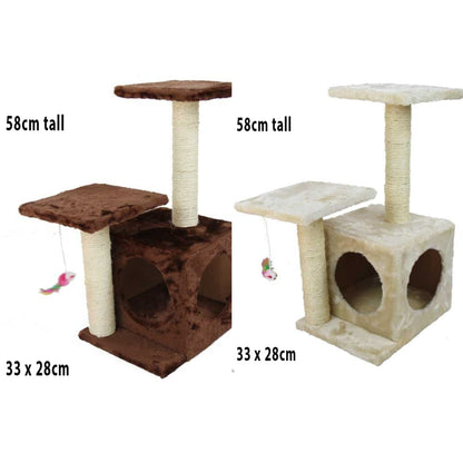 Cat Tree Tower Climbing Frame with Scratching Post Hideaway Box