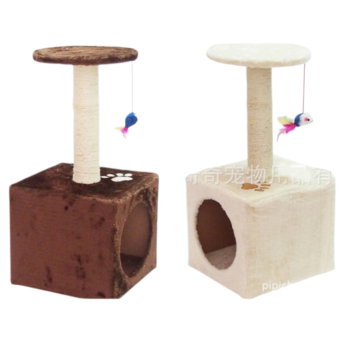 Cat Tree Tower Climbing Frame with Scratching Post Hideaway Box