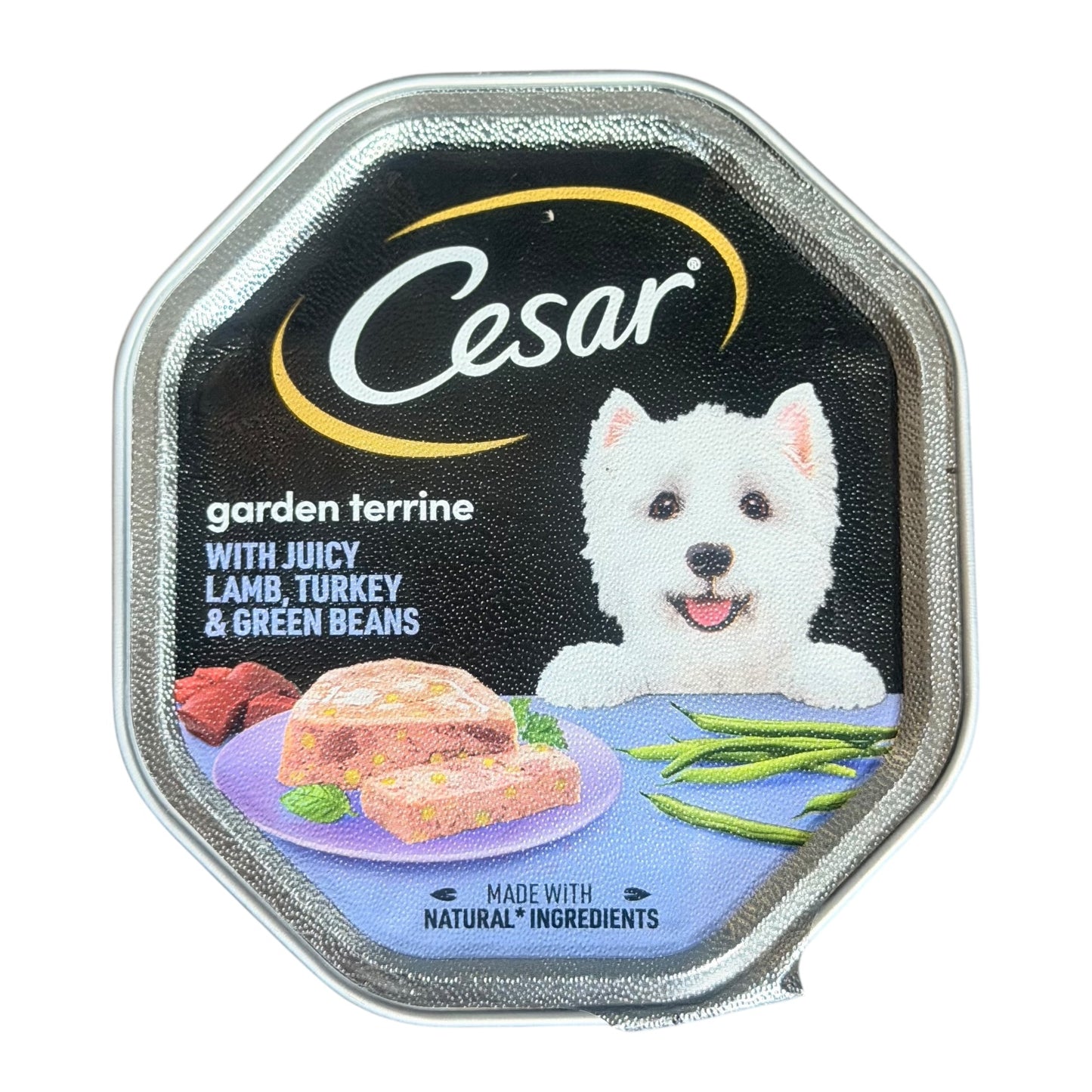CESAR Garden Terrine Dog Food With Juicy Lamb Turkey And Green Beans Tray in Loaf 150g