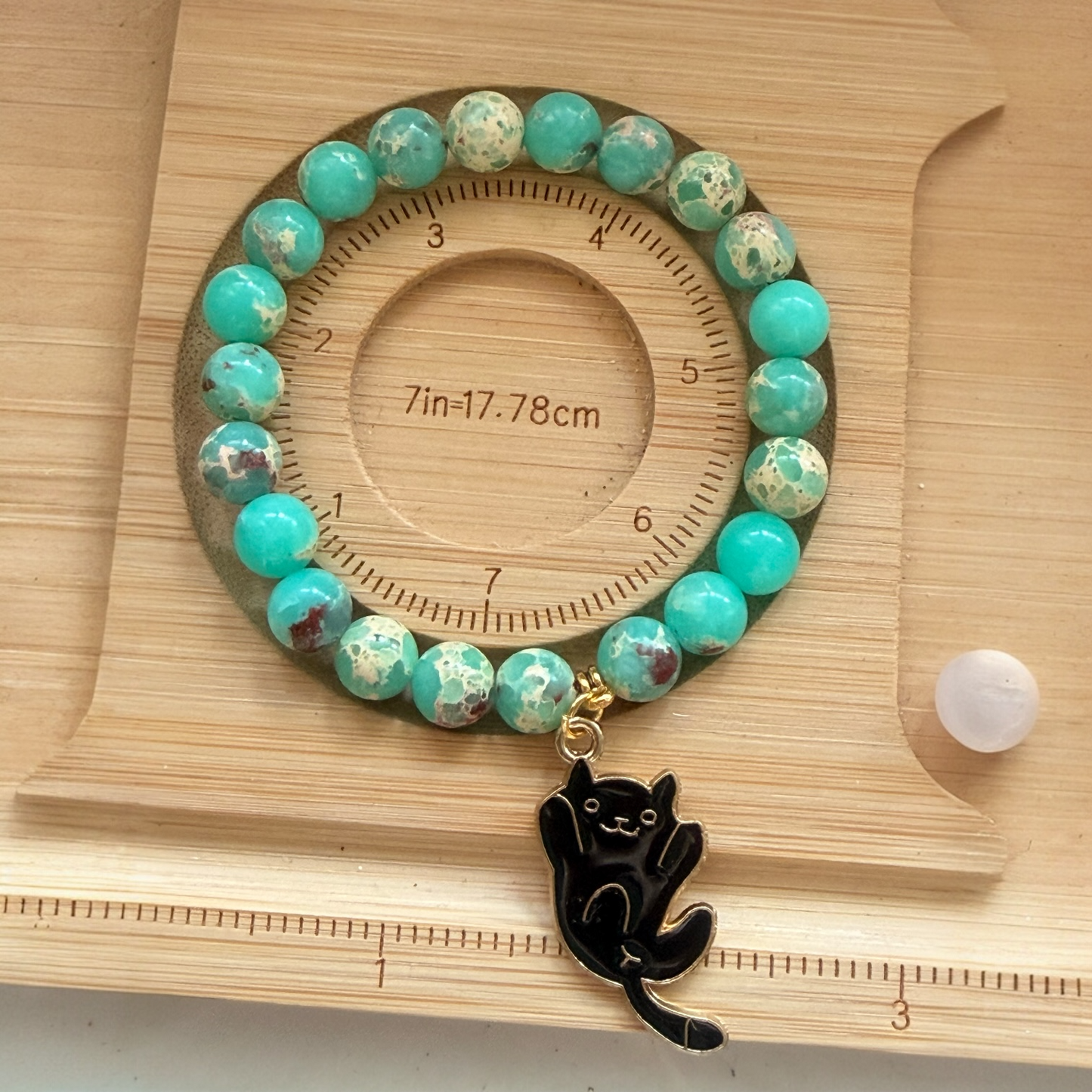 Handmade Unique Natural Turquoise Gemstone Beaded Bracelet 8mm