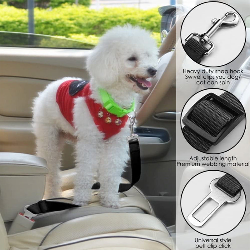 Pet Dog Car Seat Belt Adjustable Travel Safety Harnesses Lead Restraint Strap
