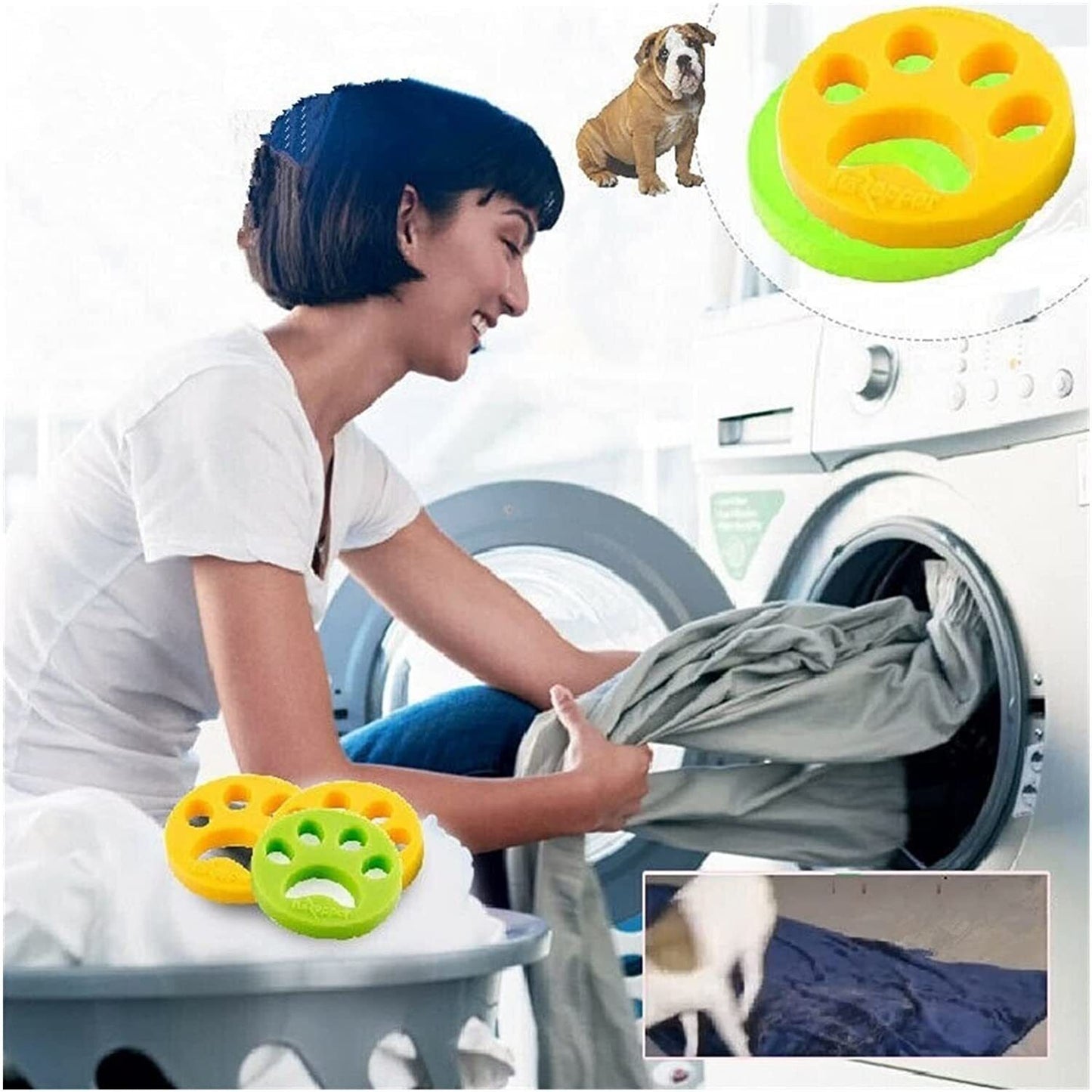 4pc Pet Hair Remover Laundry Washing Machine Reusable Cat Dog Fur Lint Catcher