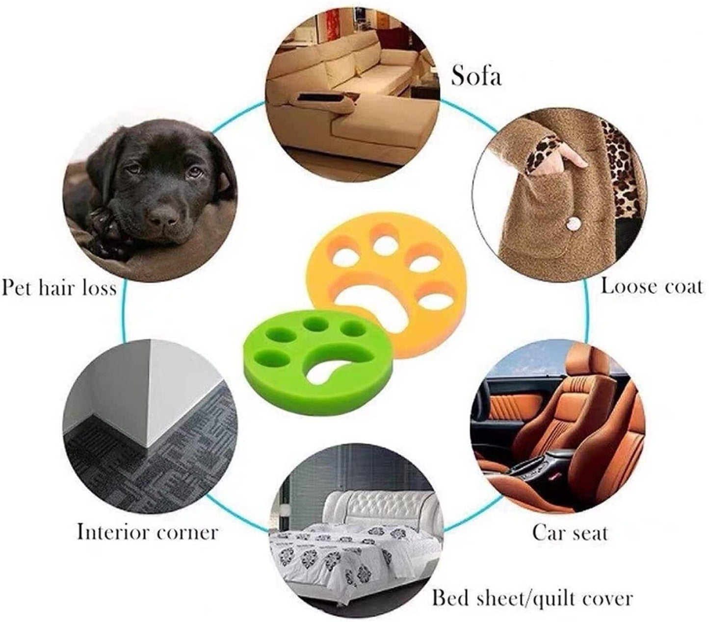 4pc Pet Hair Remover Laundry Washing Machine Reusable Cat Dog Fur Lint Catcher