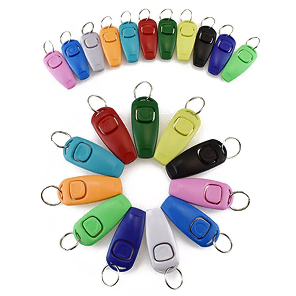 Dog Training Clicker Whistle with keyring Trainer for Dogs Cats