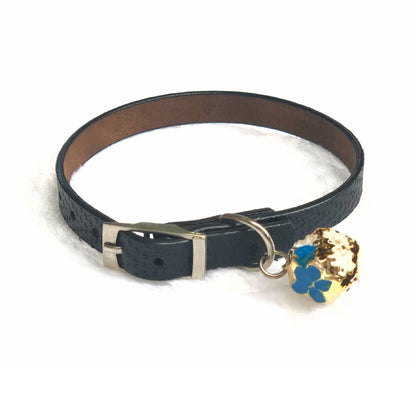 Weave Pattern Adjustable Kitten Cat Puppy Dog Small Pet Faux Leather Collar With Bell