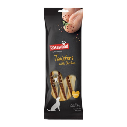 ROSEWOOD Twisters With Chicken Dog Treats Large 210g