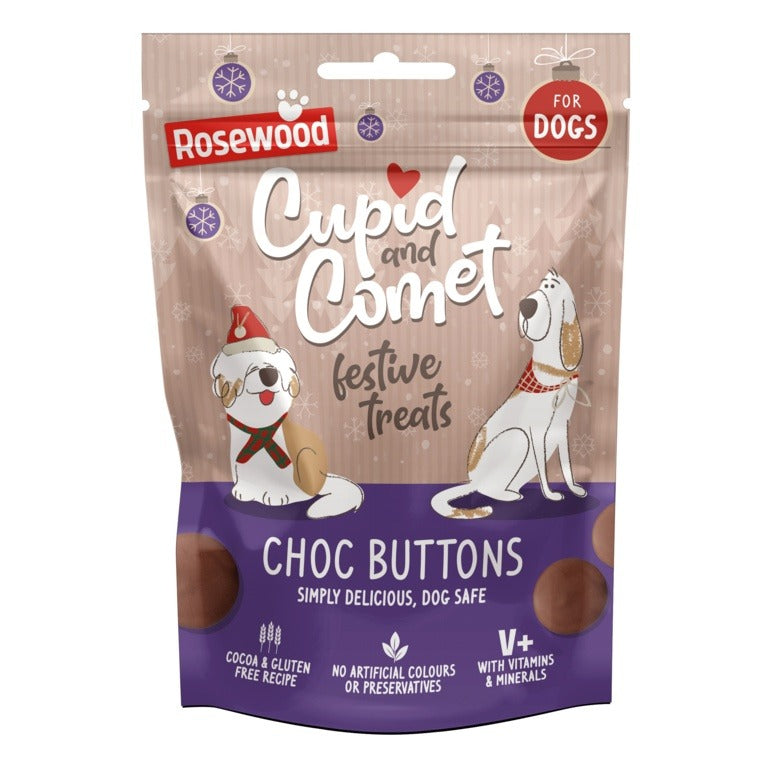 ROSEWOOD Choc Buttons Dog Treats 150g