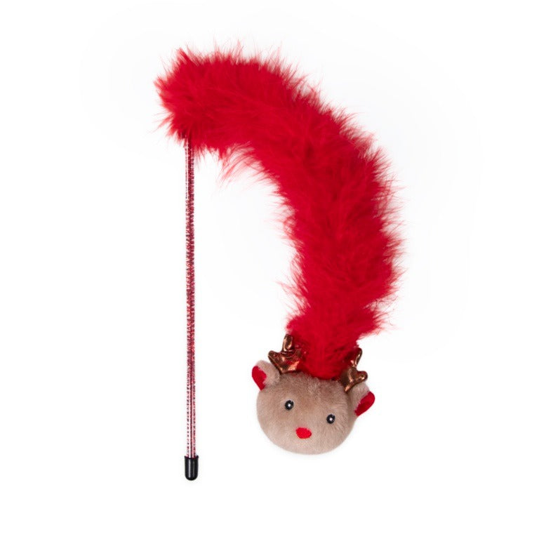 ROSEWOOD Roxy Reindeer Feather Teaser Cat Toy