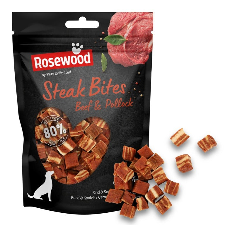 ROSEWOOD Steak Bites Beef Dog Treats 100g