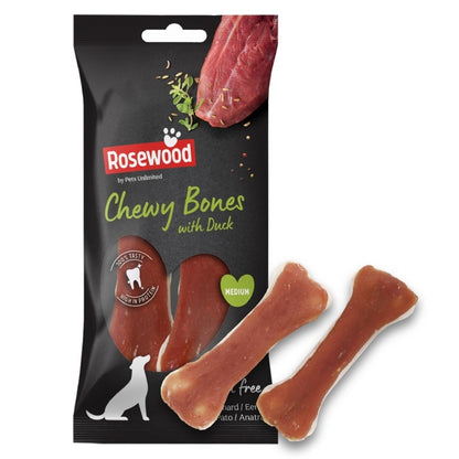 ROSEWOOD Chewy Bones With Duck Medium 80g