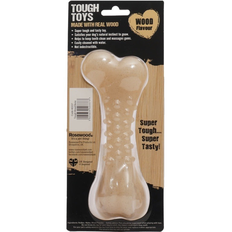 ROSEWOOD Tough Wood Bone Dog Toy