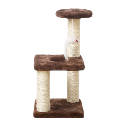 2-Tier Cat Climbing Frame Scratching Play and Rest Beds