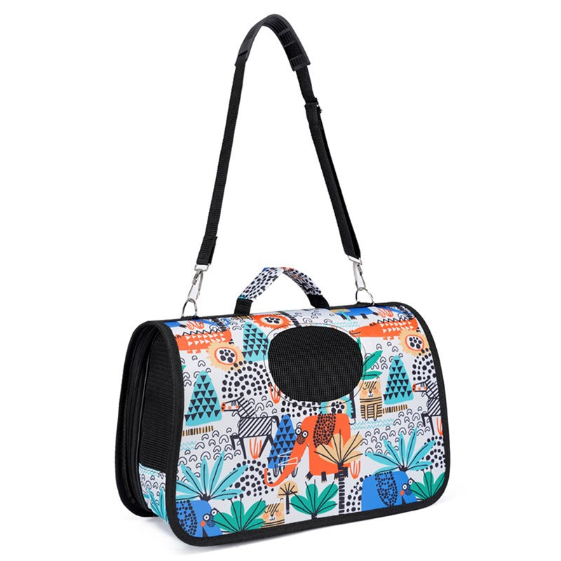 Jungle Animals Ventilated Pet Travel Bag Cat Carrier Soft Crate Puppies Small Dogs
