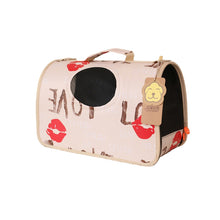 Red Lips Pink Ventilated Pet Travel Bag Cat Carrier Soft Crate Puppies Small Dogs