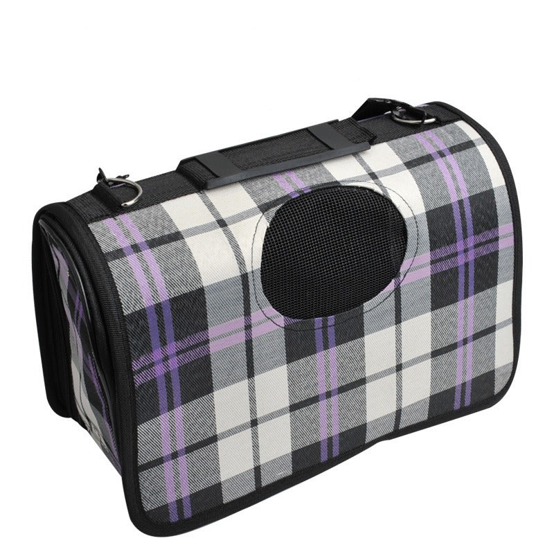 Scotland Purple Ventilated Pet Travel Bag Cat Carrier Soft Crate Puppies Small Dogs