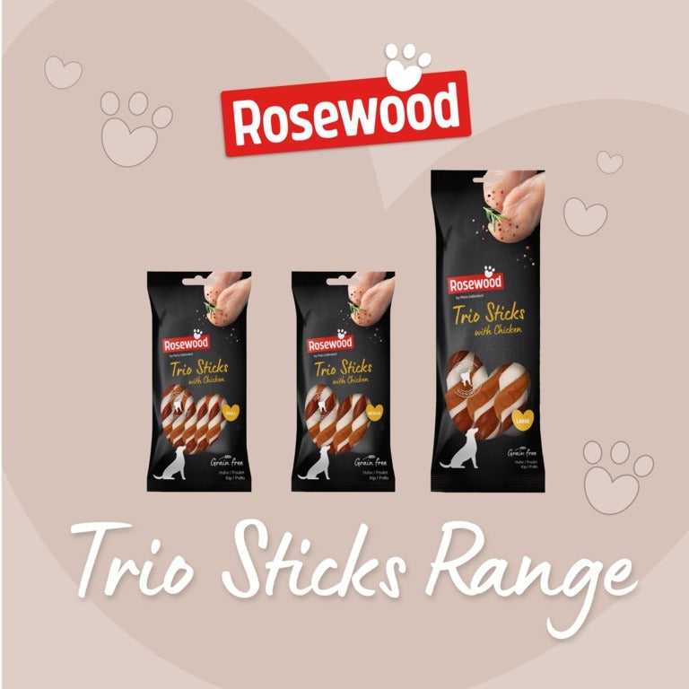 ROSEWOOD Trio Stick With Chicken Dog Treats 190g