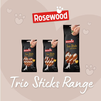 ROSEWOOD Trio Stick With Chicken Dog Treats 190g