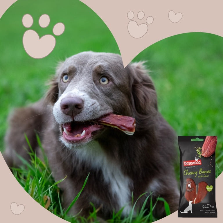 ROSEWOOD Chewy Bones With Duck Medium 80g