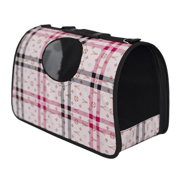 Pink Flowers Ventilated Pet Travel Bag Cat Carrier Soft Crate Puppies Small Dogs