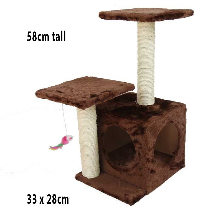 Cat Tree Tower Climbing Frame with Scratching Post Hideaway Box