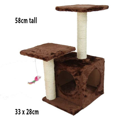 Cat Tree Tower Climbing Frame with Scratching Post Hideaway Box