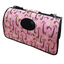 Pink Giraffe Animals Ventilated Pet Travel Bag Cat Carrier Soft Crate Puppies Small Dogs