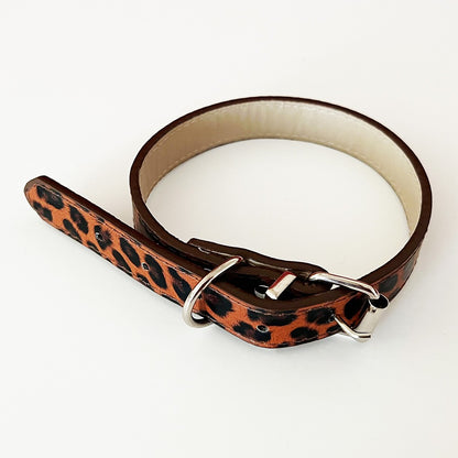20mm Leopard Skin Pattern Adjustable Puppy Dog Kitten Cat Collar