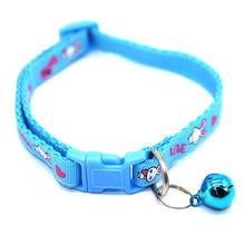 Bunny Rabbits Patterned Cat Collar Adjustable Kitten Puppy Dog Bell Snap Buckle