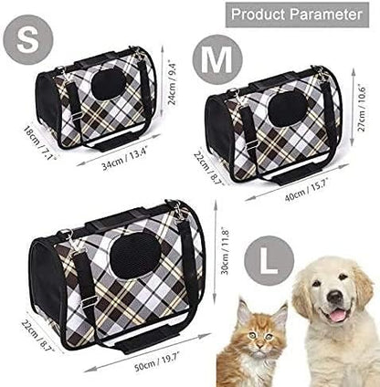 Scotland Cream Ventilated Pet Travel Bag Cat Carrier Soft Crate Puppies Small Dogs