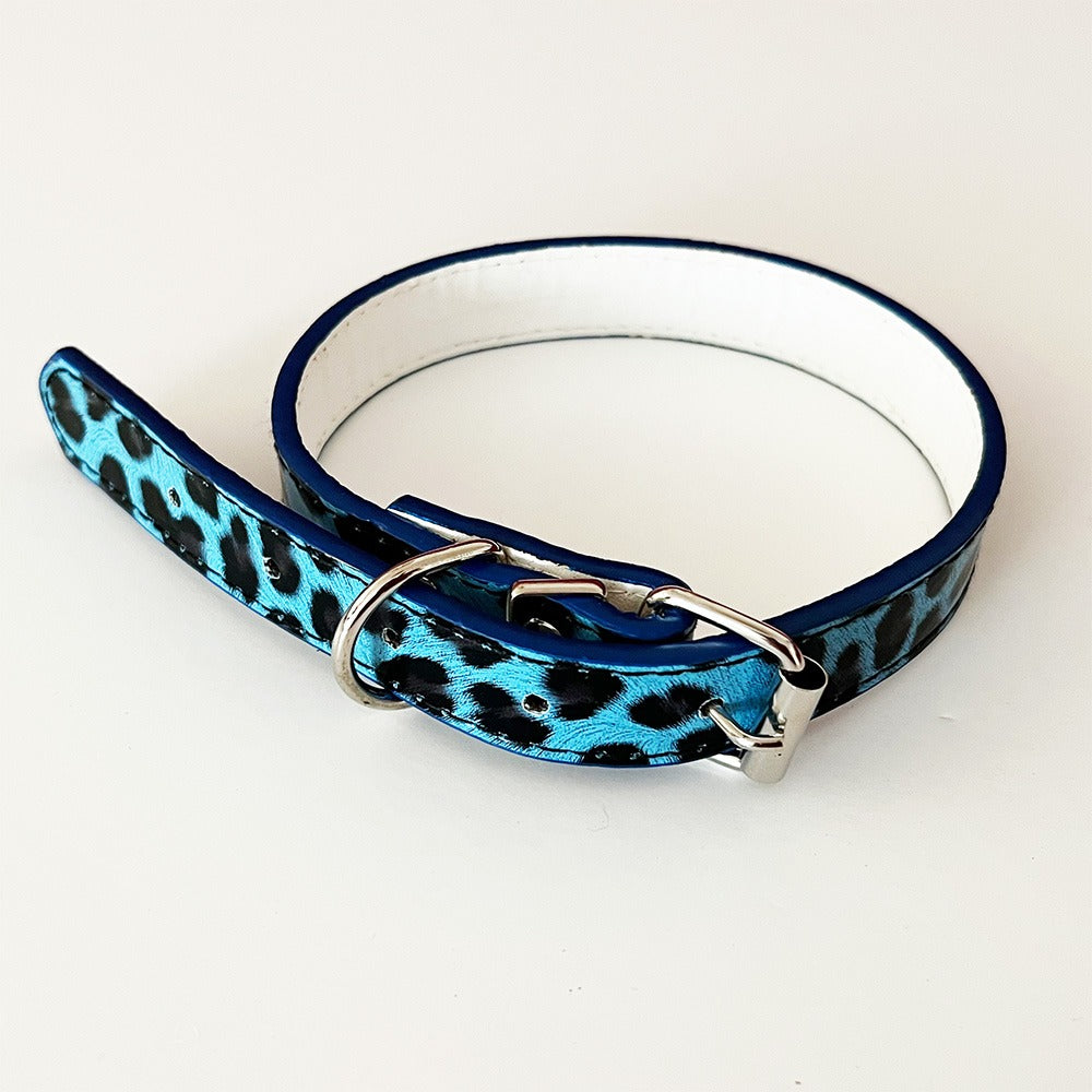15mm Leopard Skin Pattern Adjustable Puppy Dog Kitten Cat Collar