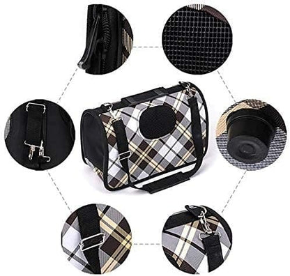 Scotland Cream Ventilated Pet Travel Bag Cat Carrier Soft Crate Puppies Small Dogs