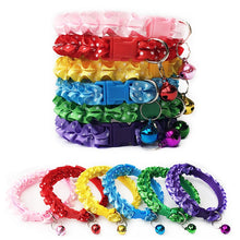 Dots Patterned Lace Cat Collar Adjustable Kitten Puppy Dog Pet Bell Snap Buckle