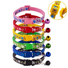 Bubble Patterned Adjustable Kitten Cat Collar With Bell And Snap Buckle