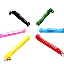 Leopard Skin Patterned Adjustable Kitten Cat Collar With Bell And Snap Buckle