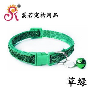 Sparkling Glitter Cat Collar Adjustable Kitten Puppy Dog Pet Bell Snap Buckle