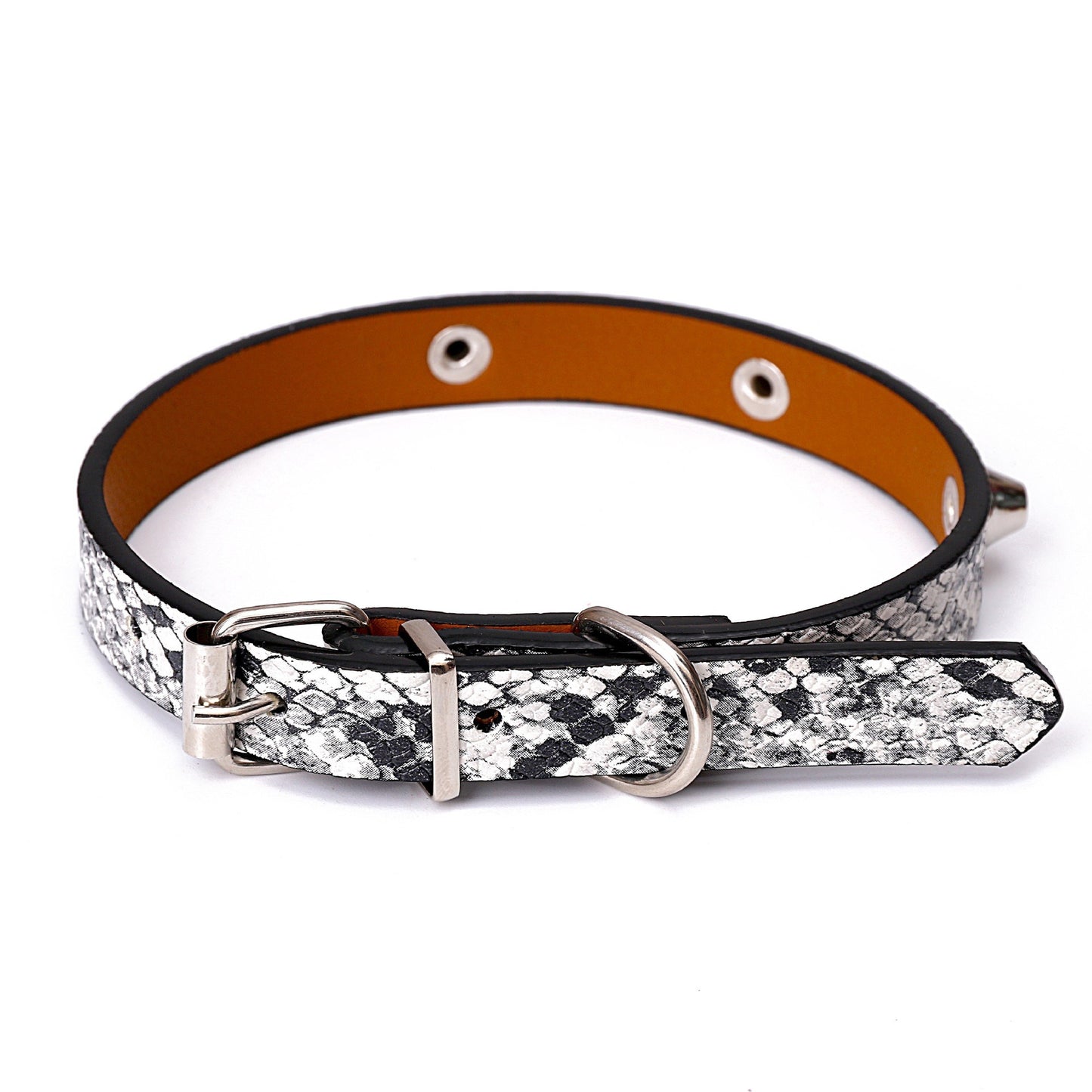 20mm Snake Skin Pattern Adjustable Puppy Dog Kitten Cat Large Pet Collar