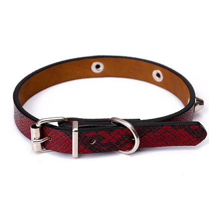 20mm Snake Skin Pattern Adjustable Puppy Dog Kitten Cat Large Pet Collar