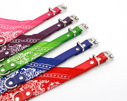 20mm Adjustable Puppy Dog Kitten Cat Strong Pet Collar With Scarf