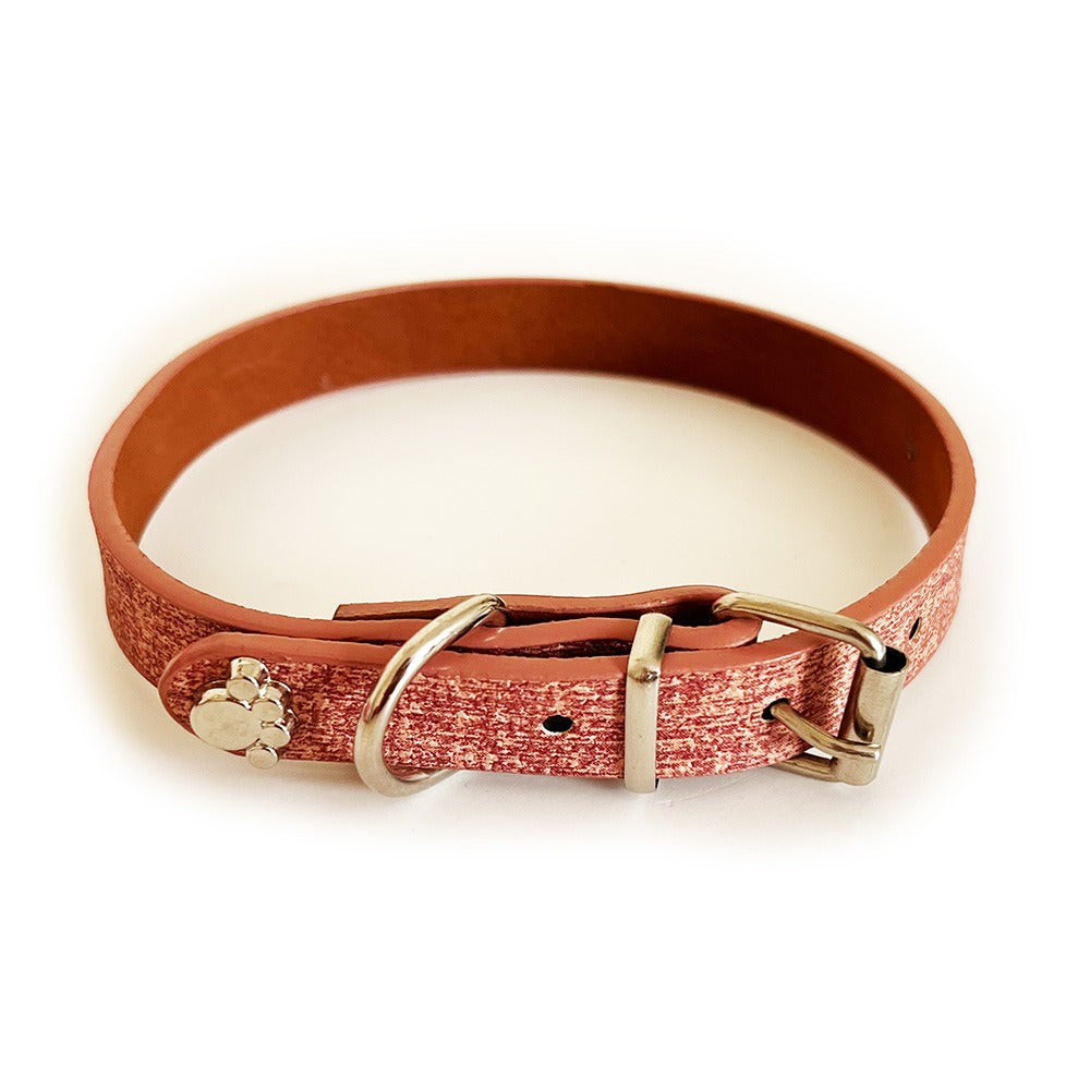 20mm Fabric Texture Pattern Adjustable Puppy Dog Kitten Cat Collar With Studded Paw